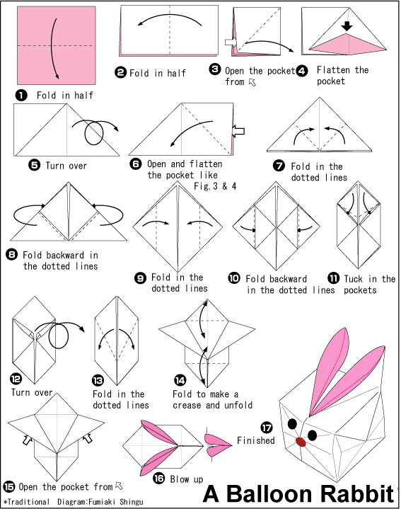 Balloon Rabbit Origami